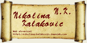 Nikolina Kalaković vizit kartica